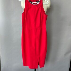 Banana Republic Red Dress with Striped Collar